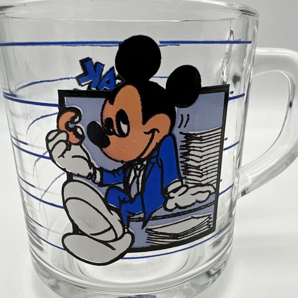 Mickey Mouse Break Time Glass Coffee Mug - Anchor Hocking USA 3.25"  Walt Disney - Picture 2 of 8